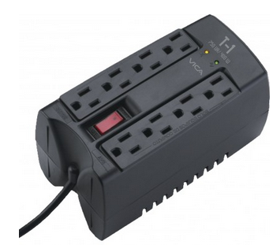 Regulador VICA T1 750VA/400WATTS - Voltaje 120 VCA +/-10% 60Hz - breaker térmico - 8 tomas protegidas - indicadores LED - empotrable en pared 