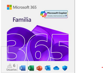 MICROSOFT OFFICE 365 FAMILIA,  6 DISPOSITIVOS,  1 AÑO. 